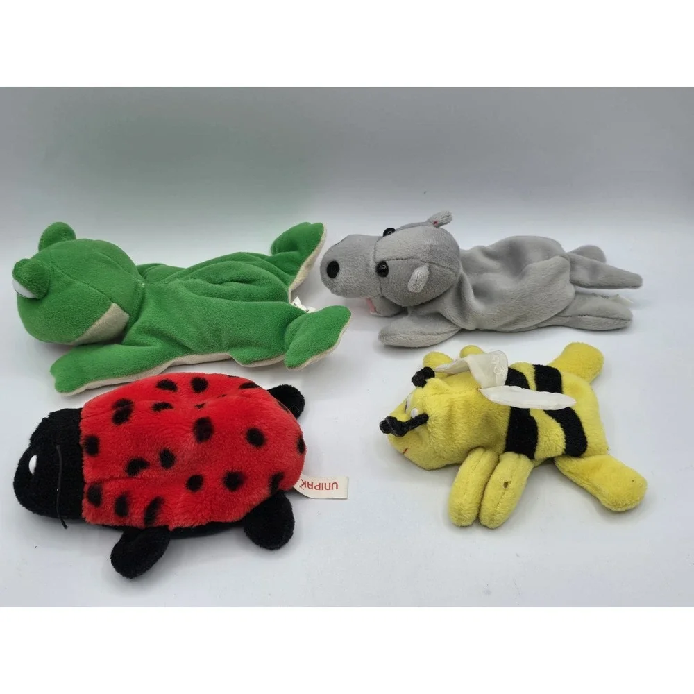 4 Lot VINTAGE 90's Plush Kids Animals- Good Condition - Plush Need Minor Repairs
